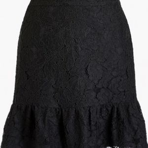 J. Crew black lace flounce mini skirt sz 4 NWT